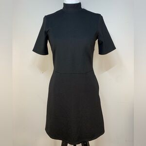 Kit and Ace Black Mock Neck Short Sleeve Mini Dress with Pockets Size 6